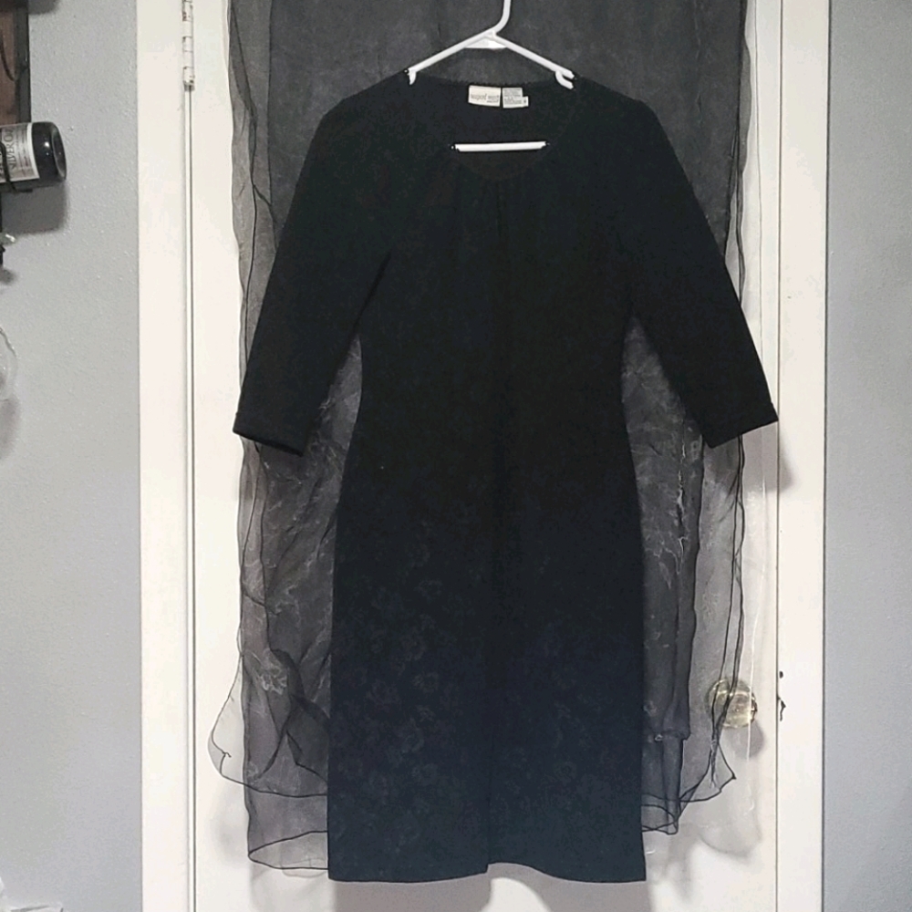 Black dress with floral pattern